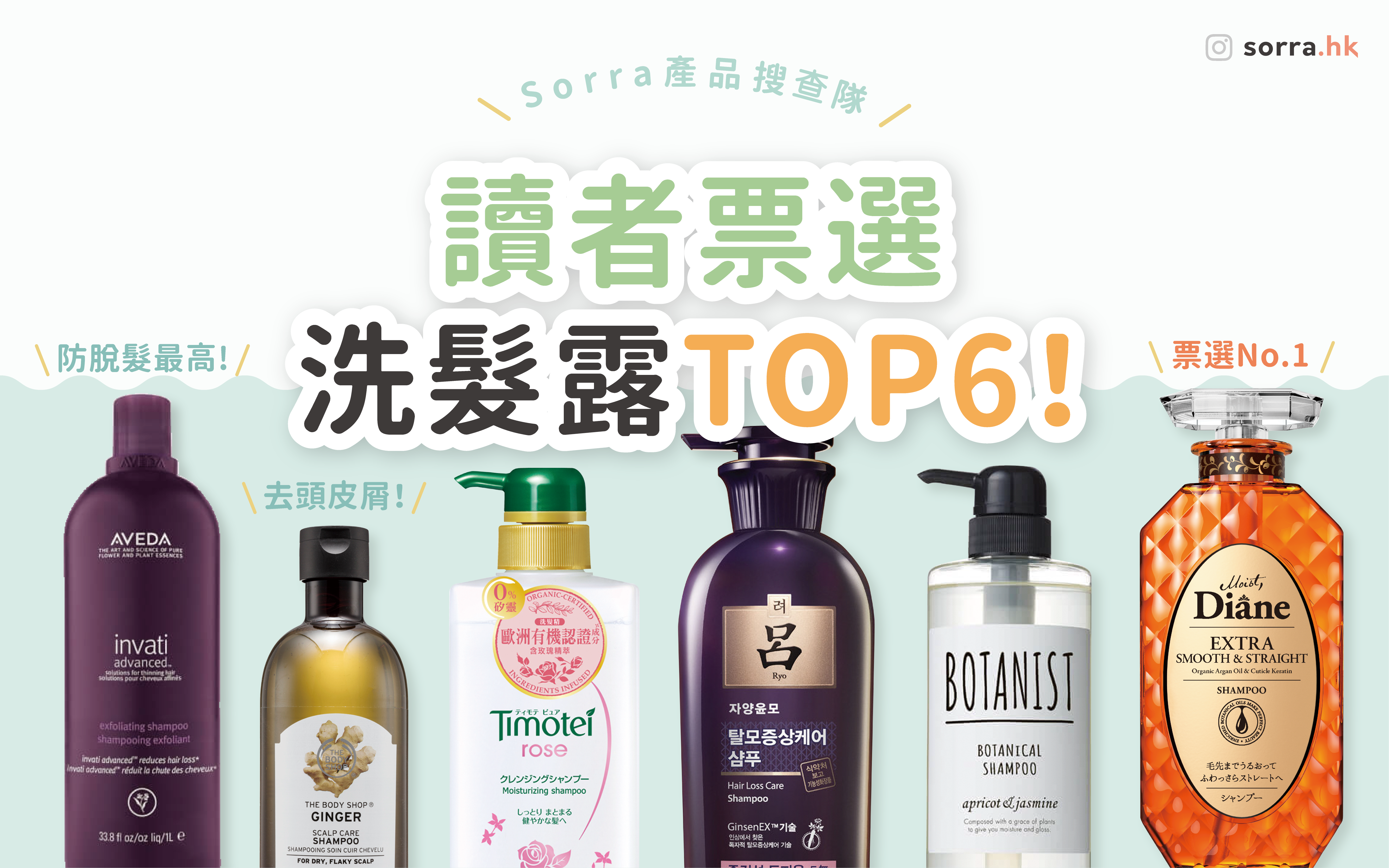 【頭髮保養全攻略②】讀者票選 洗髮水PK戰!sorra產品搜查隊 