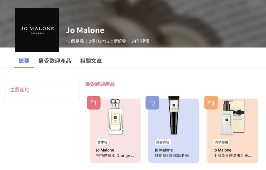 想知道 Jo Malone 的 10 大最受歡迎產品是甚麼？立即於 Sorra 查看 14 萬讀者票選的 Jo Malone 心水產品！