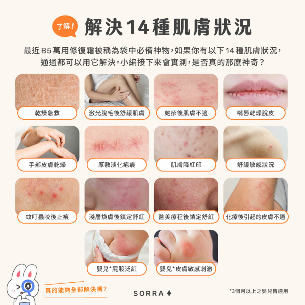 B5 萬用修復霜的功效