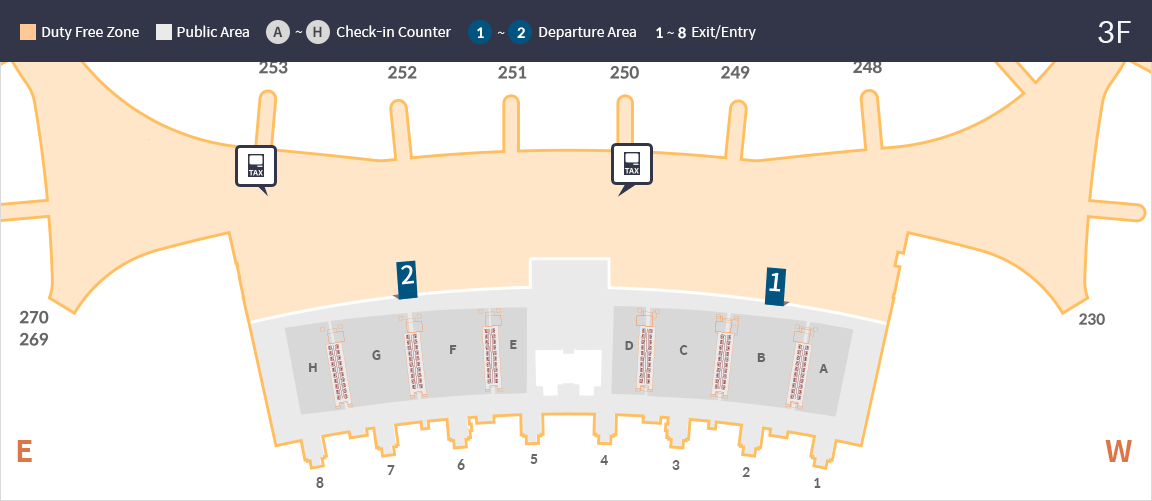 韓國仁川國際機場自助退稅機地圖 韓國仁川國際機場自助退稅機地圖