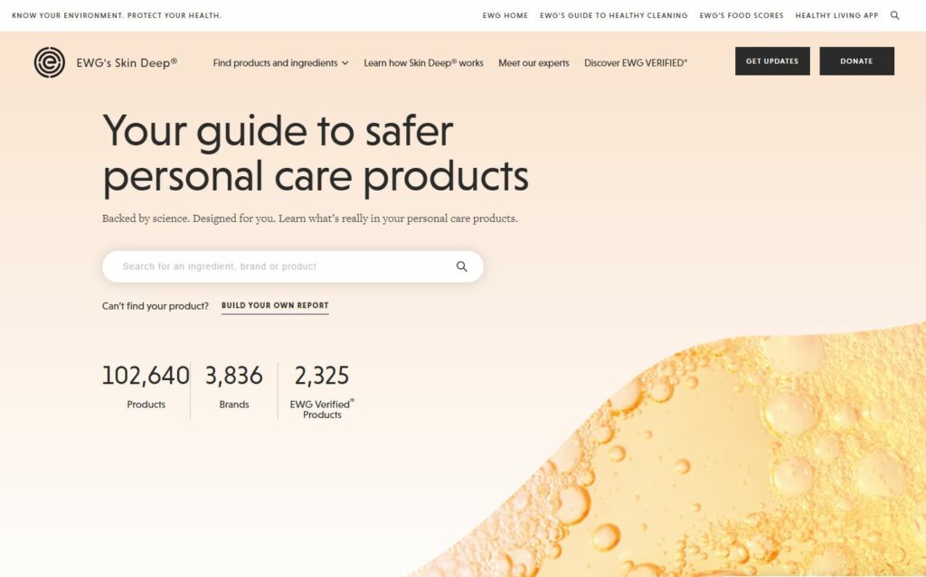 EWG Skin Deep護膚及化妝品成分數據資料庫