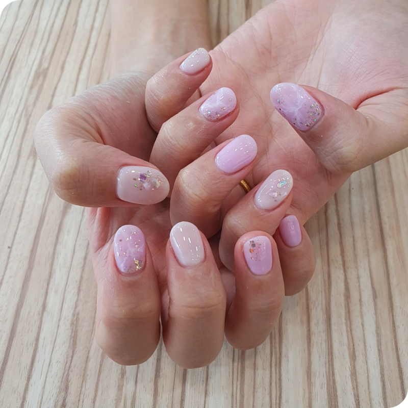 透明感果凍紫美甲