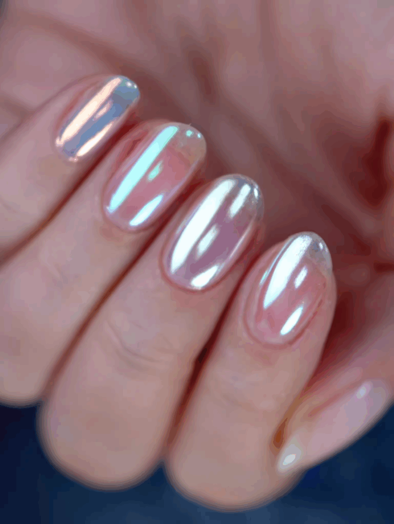 金屬鏡面銀美甲