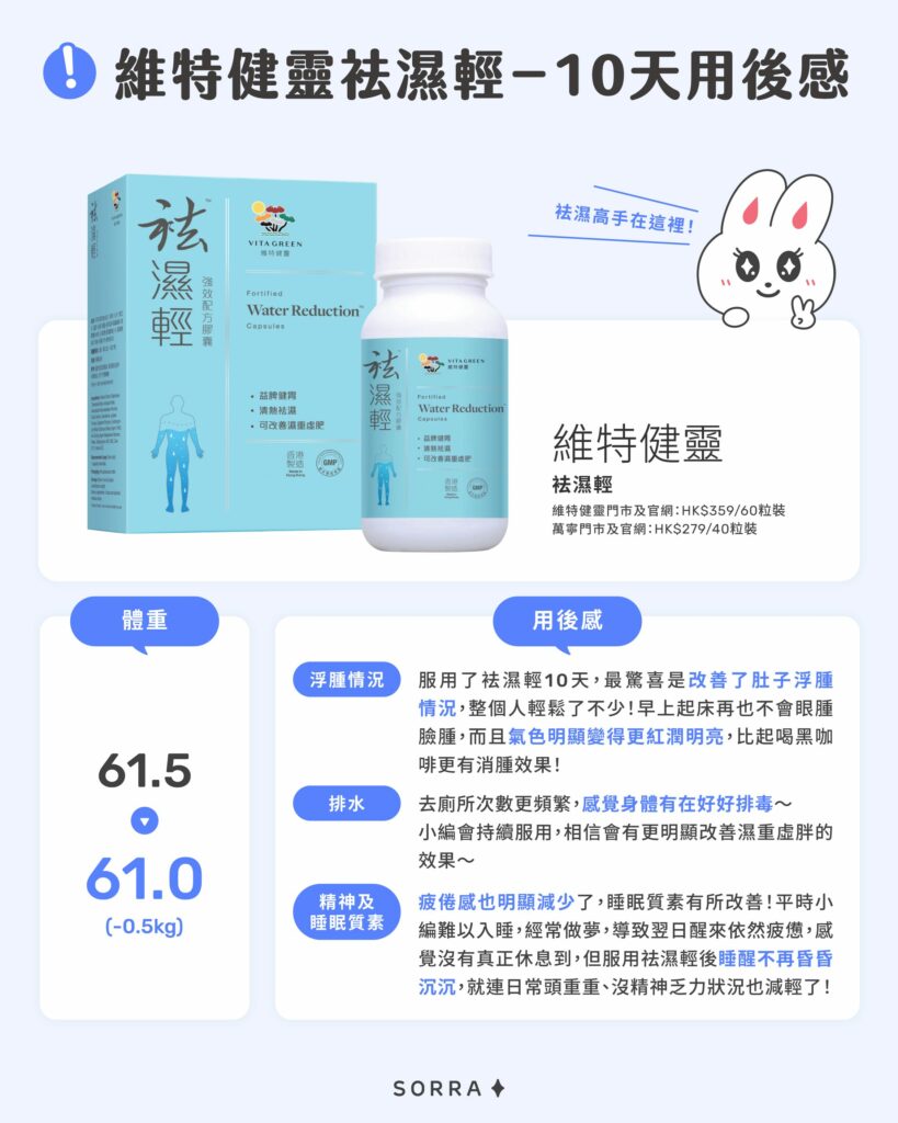 維特健靈袪濕輕 - 10天用後感