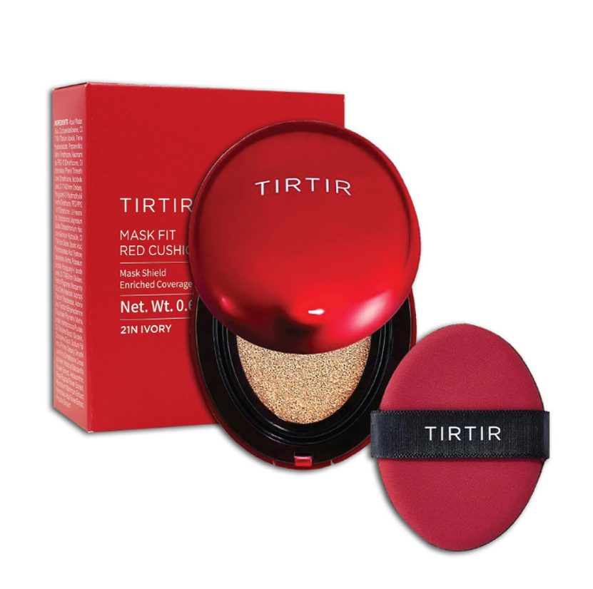 TIRTIR 氣墊粉底在日本人氣超高，以其持久不脫妝聞名；網民評價小紅盒遮瑕力和水光感不俗，適合營造無瑕奶油肌妝感！松本清有齊 7 種色號，拯救選色強迫症的你～ TIRTIR 更推出 3 色迷你版，就算帶「小廢包」出門也不佔位。