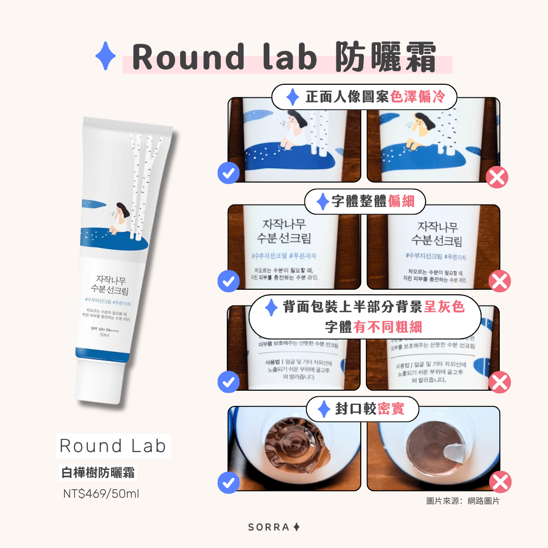 Round lab 樺樹汁保濕防曬霜真假辨別技巧