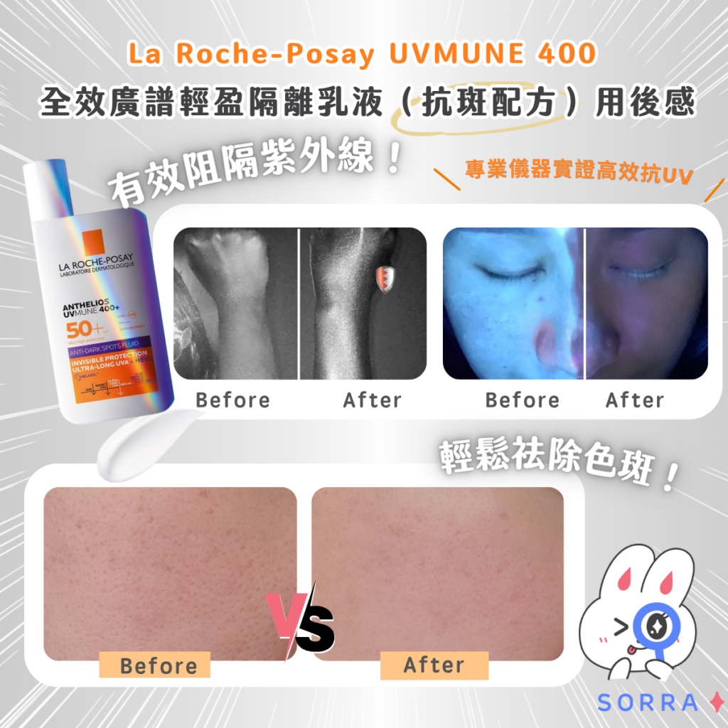 配方完美結合了 UVMUNE 400+ 的先進防曬技術、Melasyl 獨家淡斑成分以及維他命 B3 (Niacinamide)。因此日間在防護紫外線的同時，還能持續淡化斑點、均勻膚色，做好長期的斑點管理。